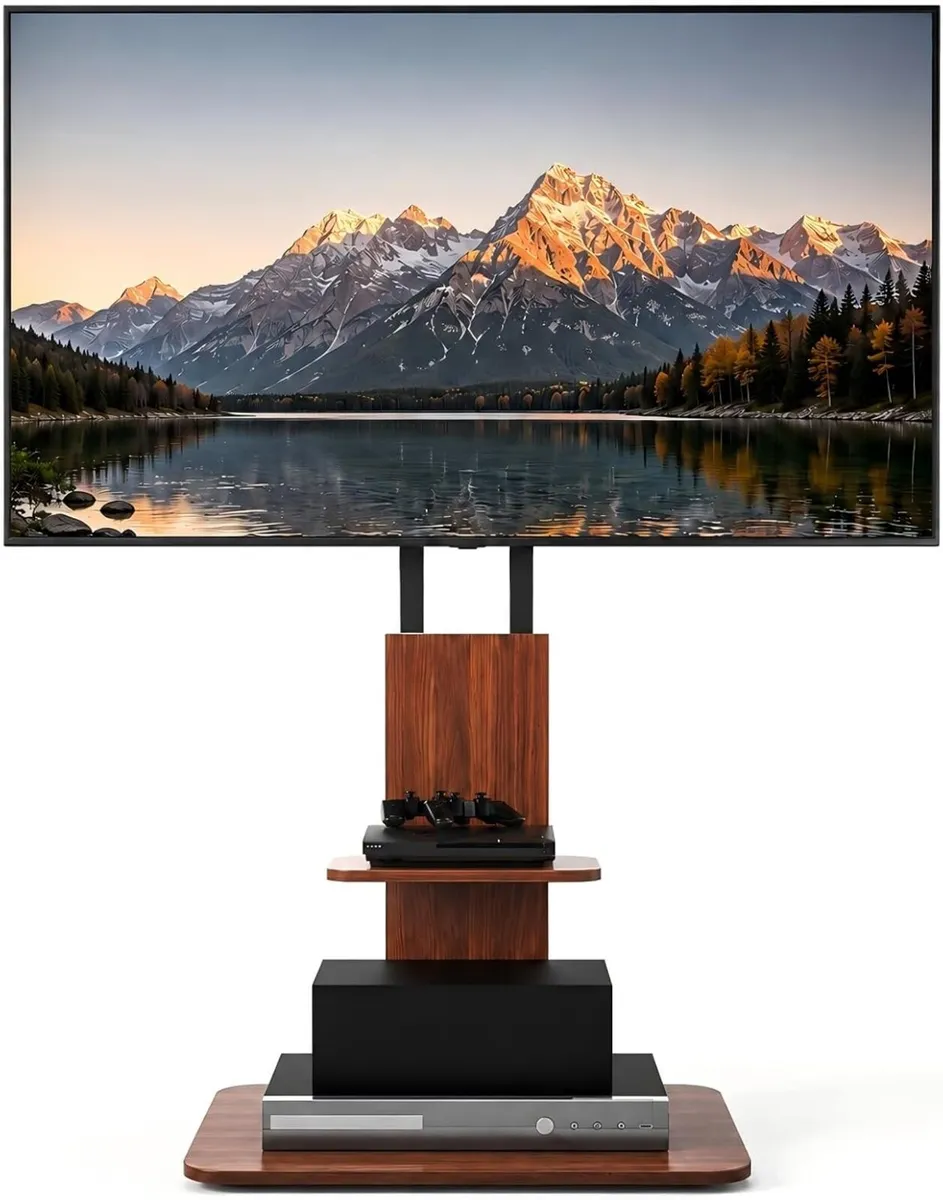 Wooden TV Stand with 2 Shelves for 32–65 - Image 1