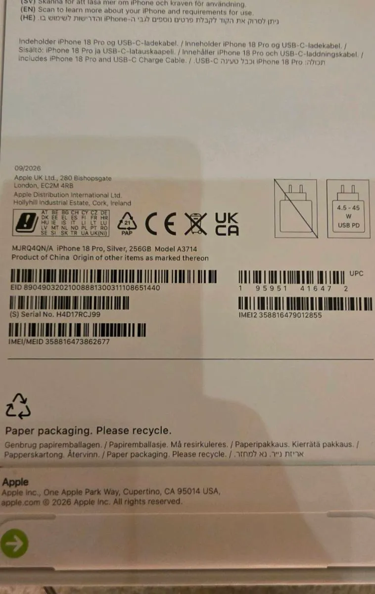 Apple Iphone 18 Pro 256GB IRISH - Image 3
