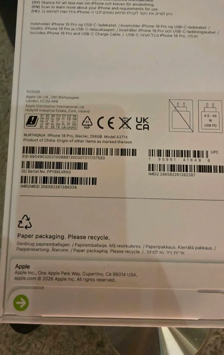Apple Iphone 18 Pro 256GB IRISH - Image 4