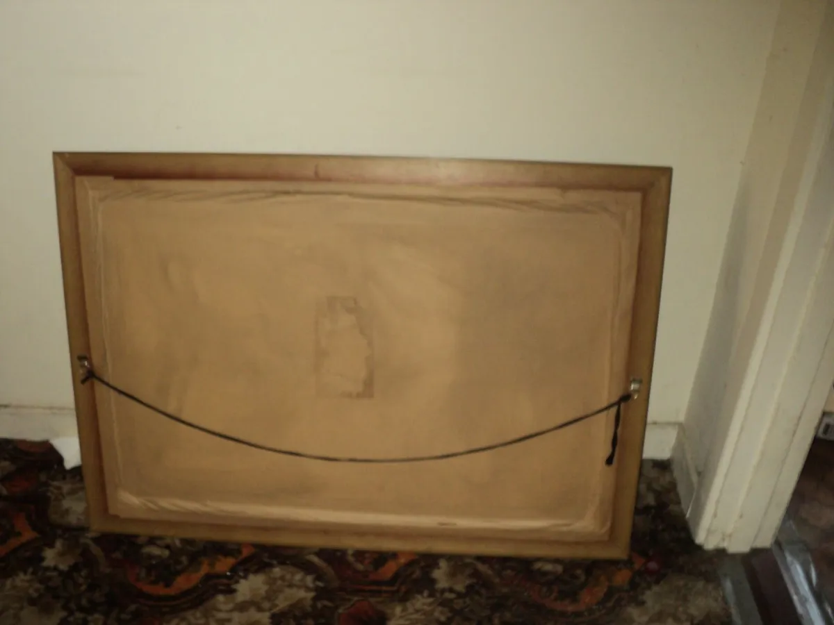 Large bevilled glass mirror . - Image 4