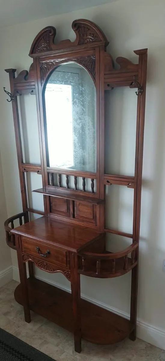 Victorian-style mahogany hall stand