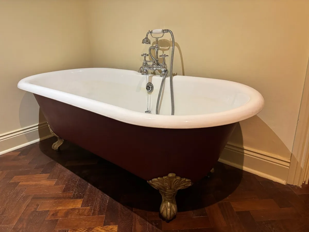 Freestanding cast-iron bath on clawed feet - Image 1