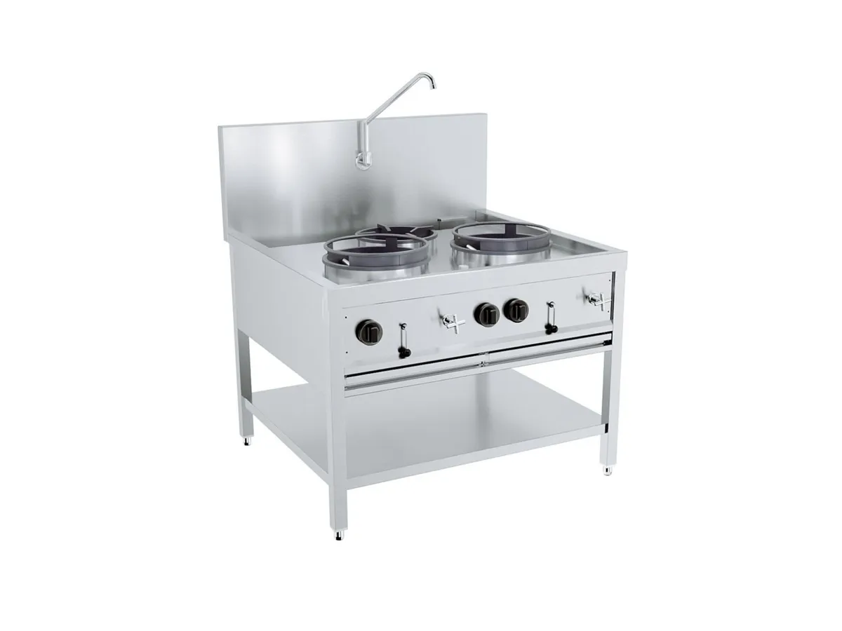 GAS WOK TABLE 2X17KW + 1X9KW 7178.1205 - Ex VAT - Image 1