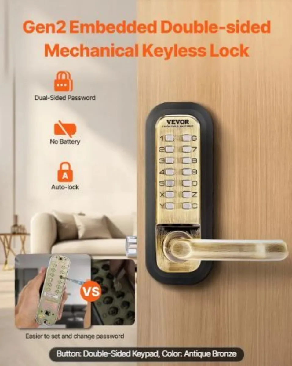 Mechanical Keyless Entry Door Lock - Image 1