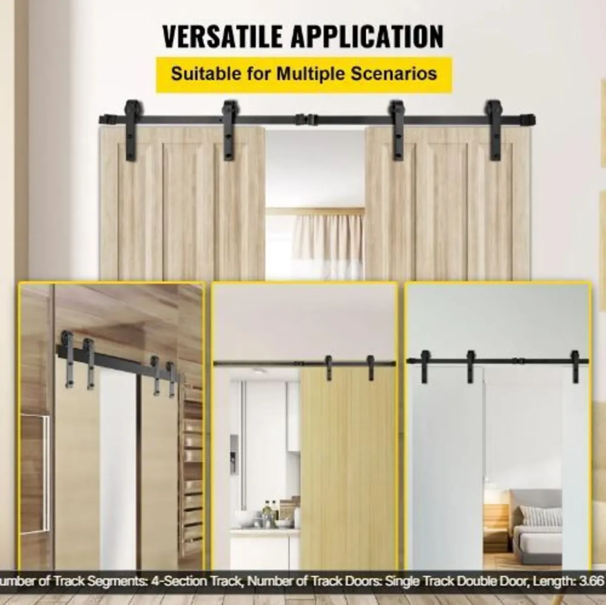 Sliding Barn Door Hardware Kit, 365.8 cm - Image 2
