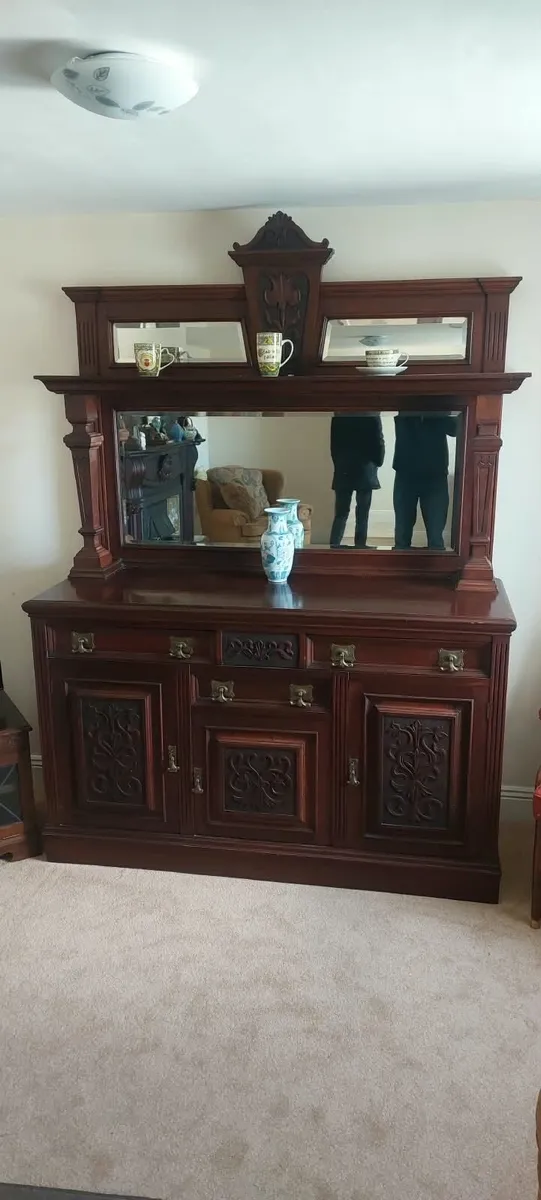 Antique mahogany mirror-back sideboard - Image 1