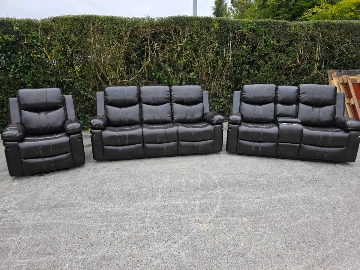 Brand new chocolate leather sofa - Image 1