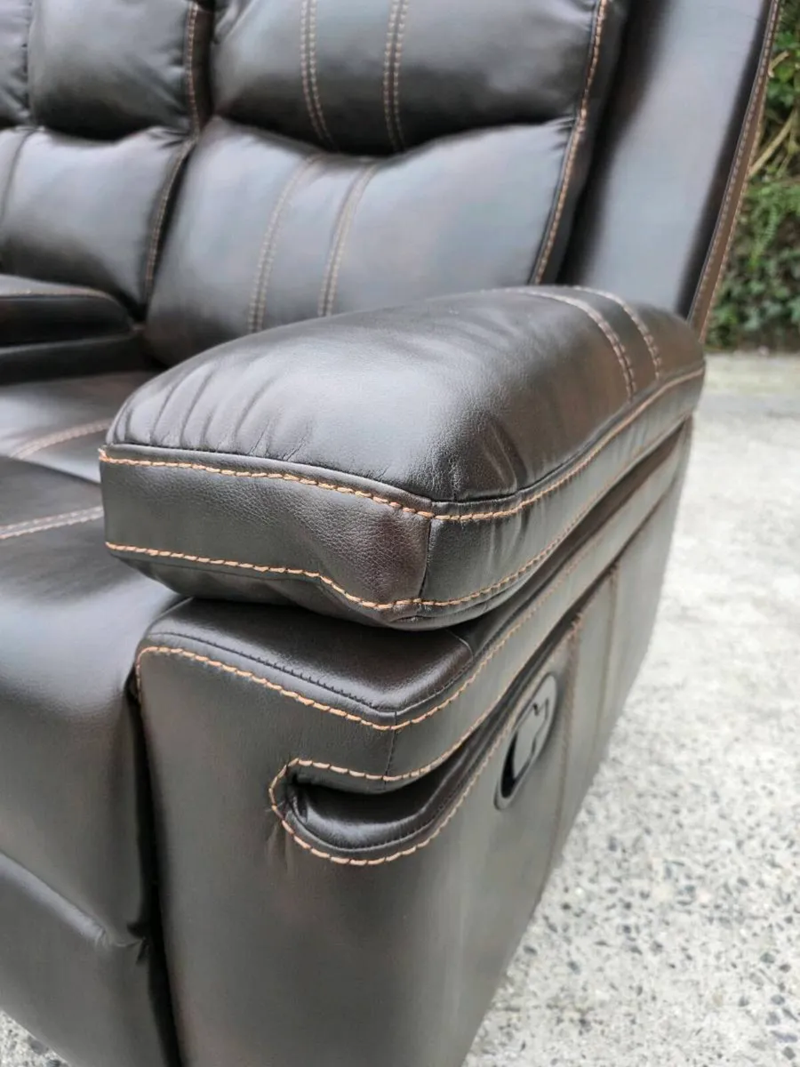 Brand new chocolate leather sofa - Image 2