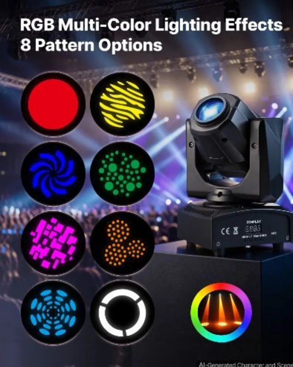 LED Moving Head Light, 30W RGB Stage - Image 3