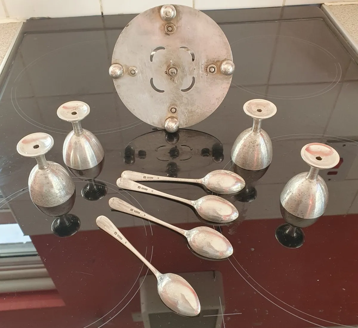 Vintage Silver Plate Egg Cup Stand - Image 4