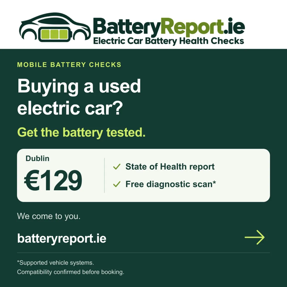 Mobile EV Battery Health Check - Dublin - Image 1