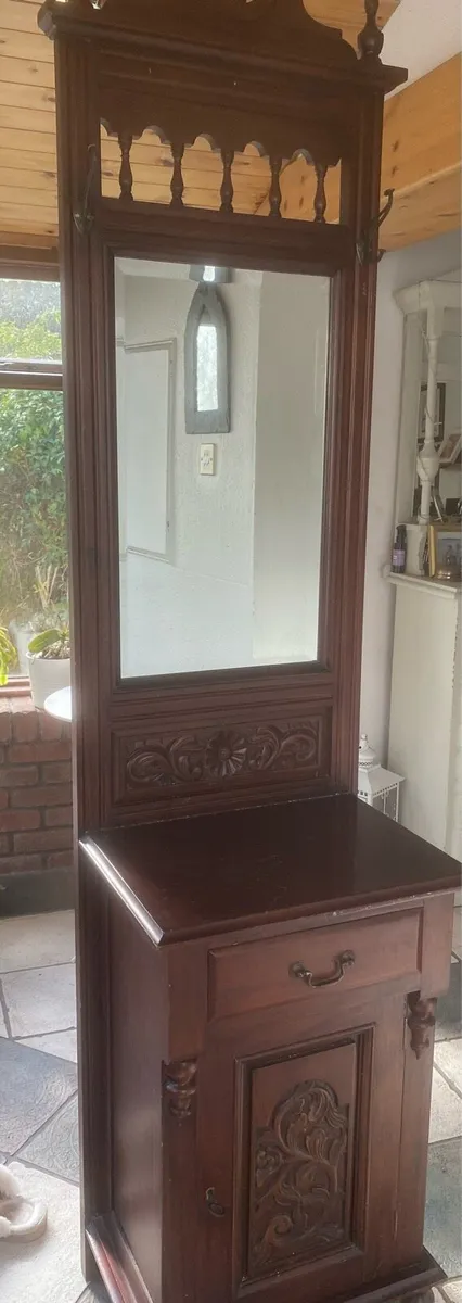 Tall rosewood veneer hall stand - Image 1