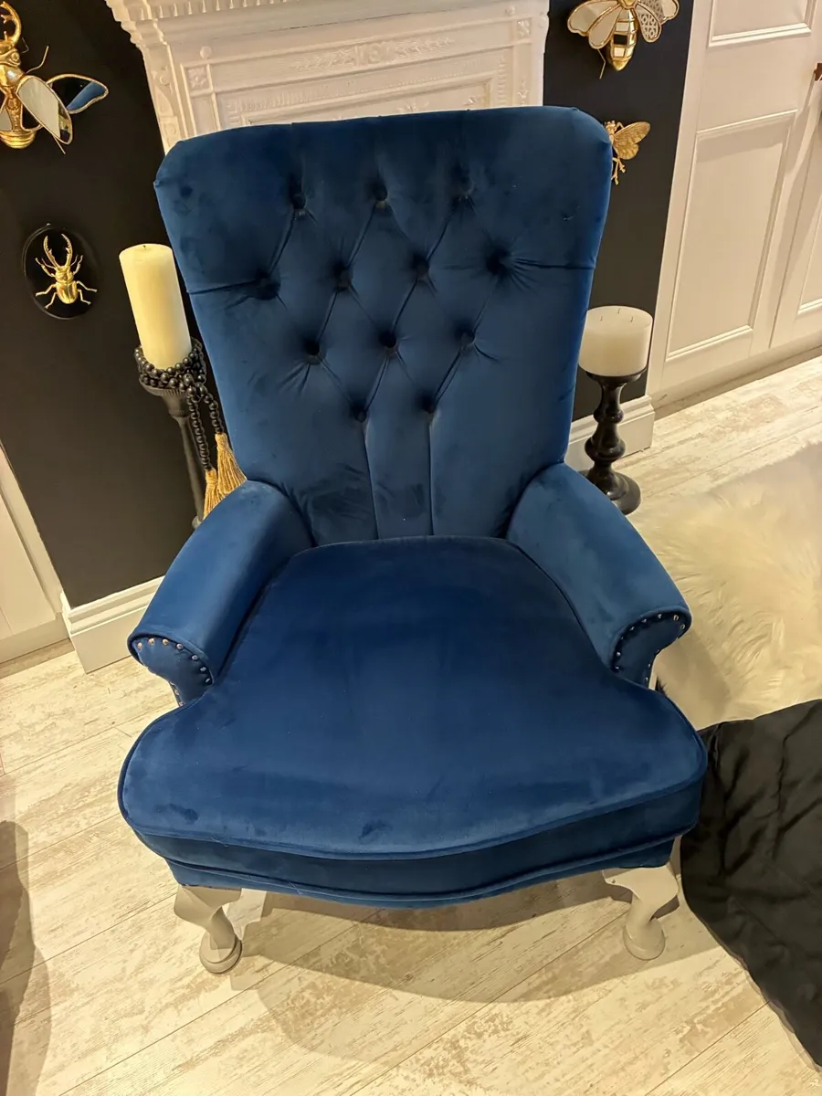 Occasional  chair navy velvet perfect - Image 1