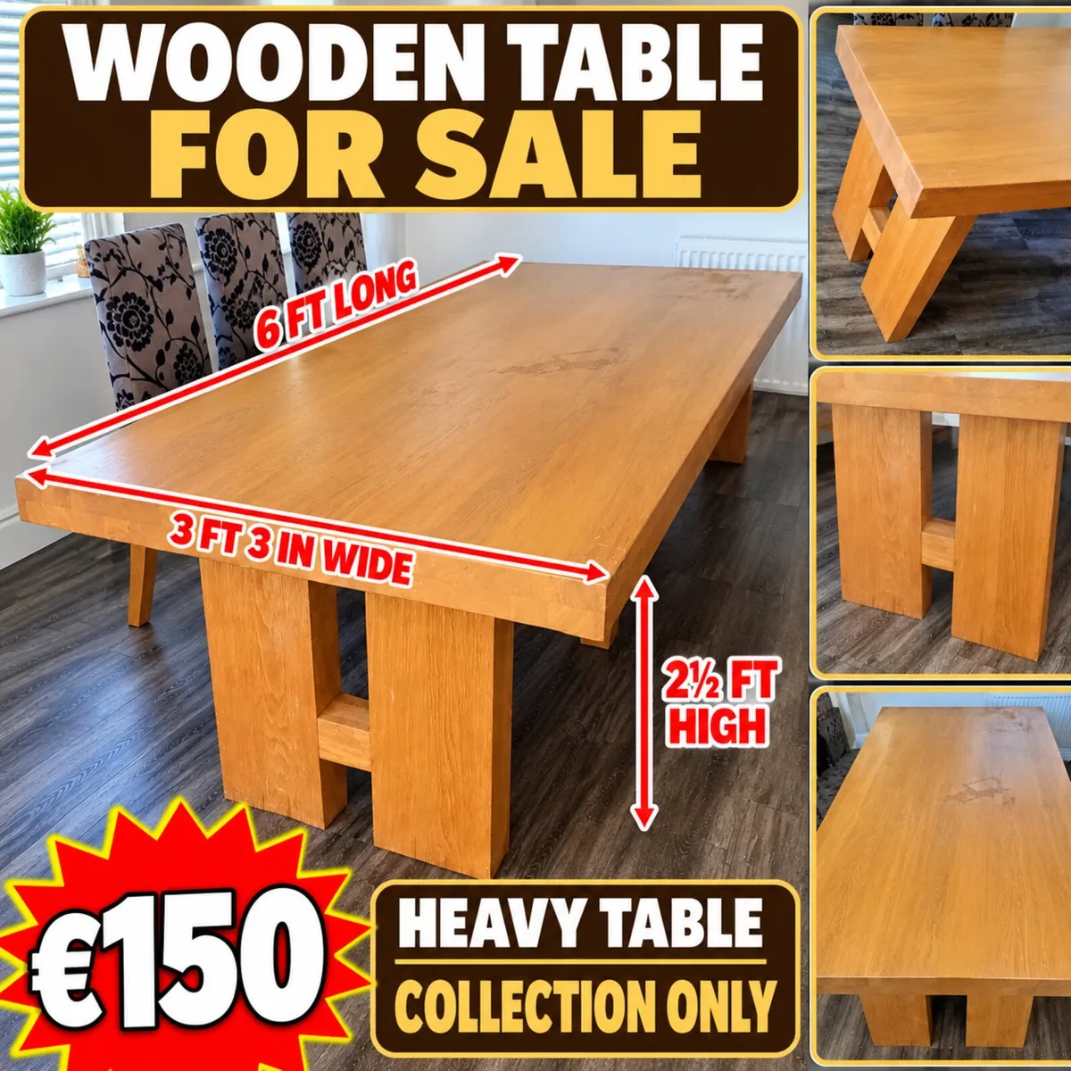 Solid oak table