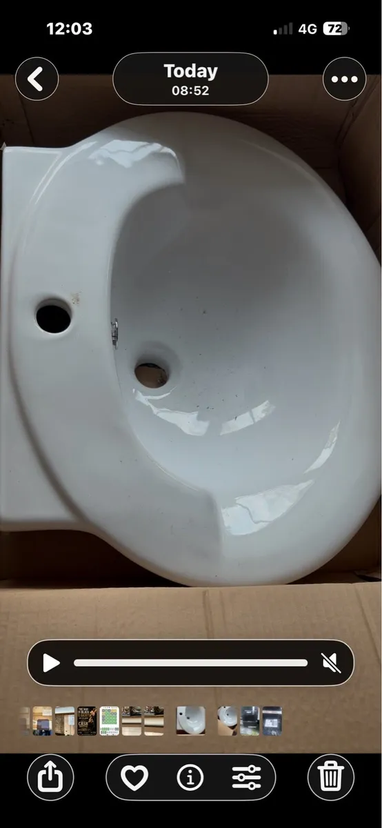 White sink & pedestal - Image 3
