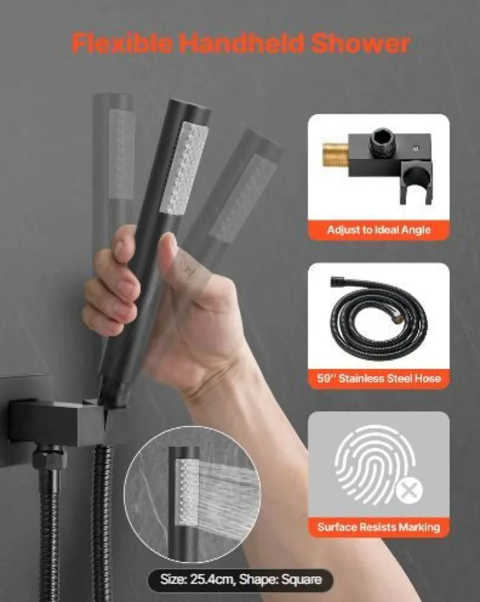 Shower Faucet Set, Rainfall Bathroom Shower - Image 1