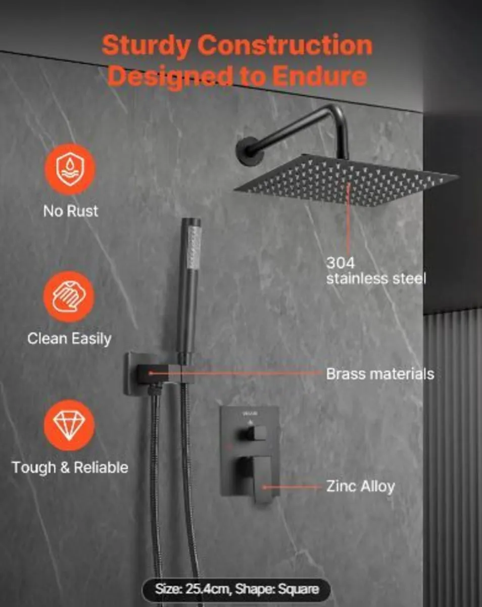 Shower Faucet Set, Rainfall Bathroom Shower - Image 3