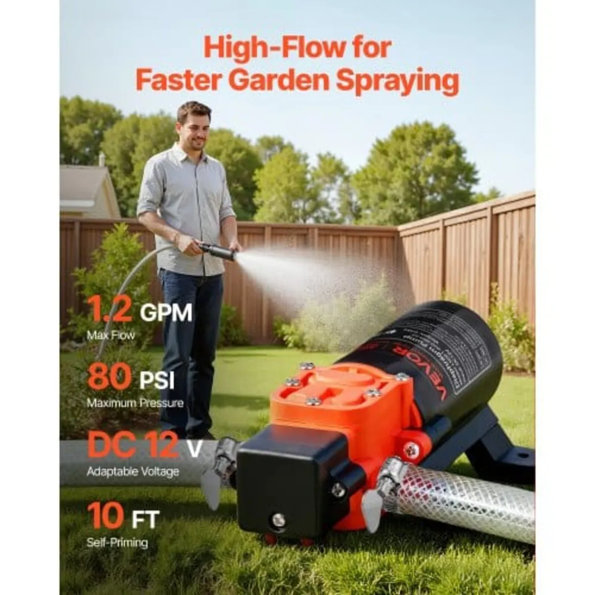 Water Pressure Pump, 12V DC 1.2 GPM (4.5 L/min), 2 - Image 2
