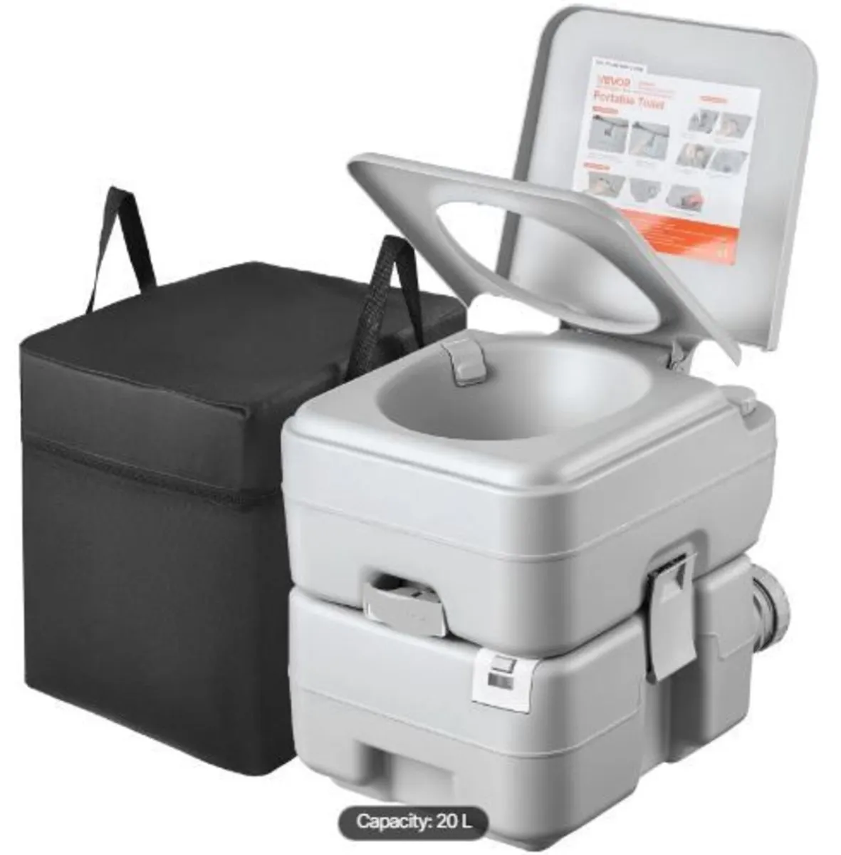 Portable Toilet, 5.3 Gallon Detachable Waste Tank - Image 1