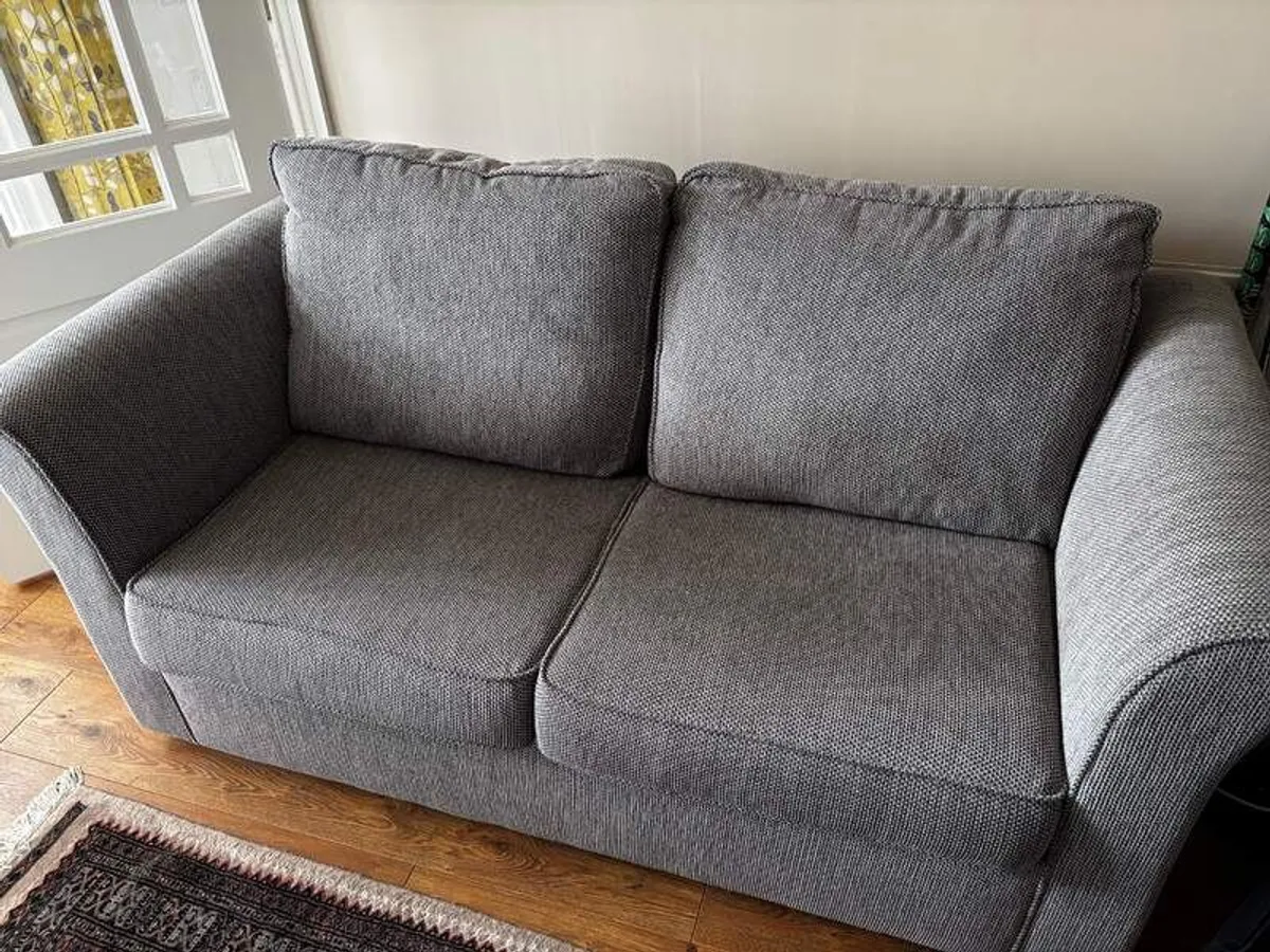 Two-seater grey fabric Sofa Bed