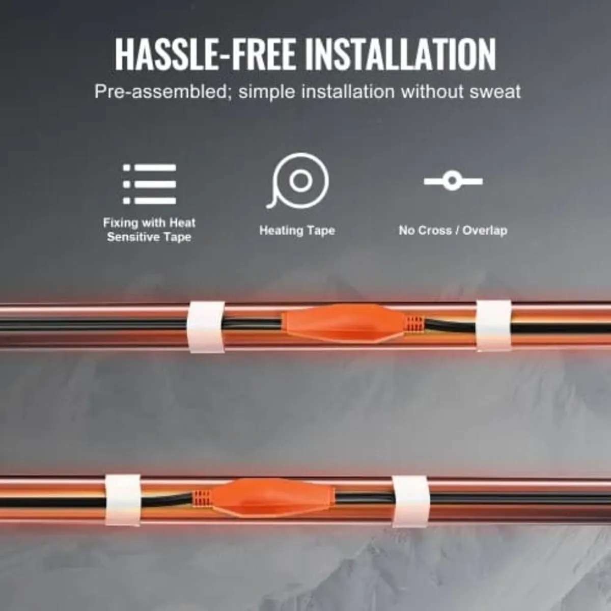 Pipe Heating Cable, 9m 23W/m Heat Tape for Pipes w - Image 3