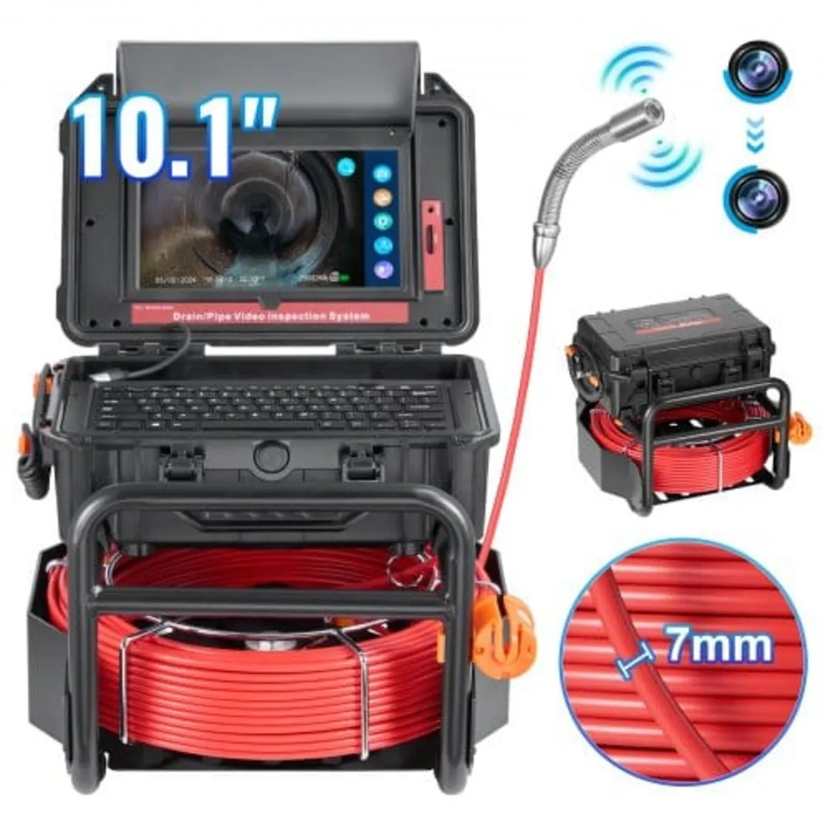 Sewer Camera, 165 ft/50m, Self-Leveling Drain Came - Image 1