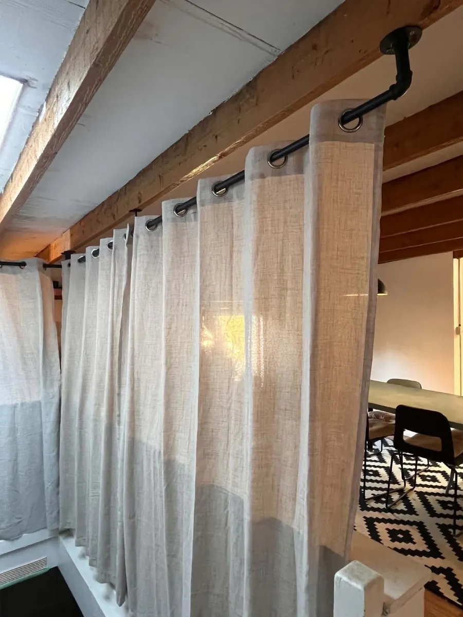 Industrial Adjustable Curtain Rails & Curtains - Image 1