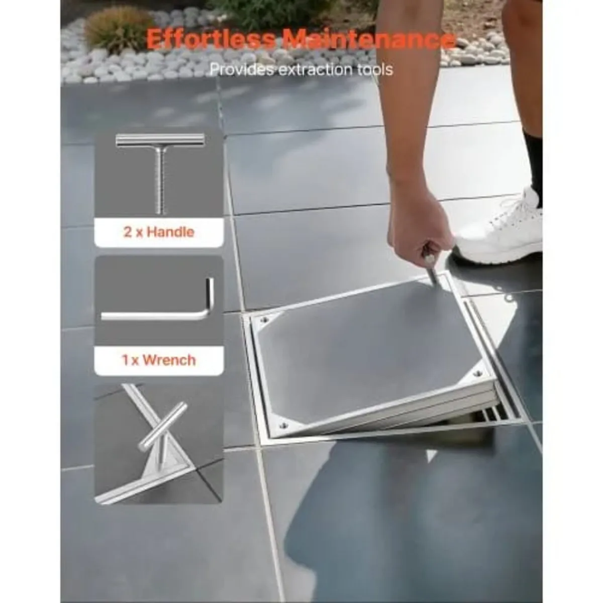 Manhole Cover with Frame, 400 x 400mm Invisible Re - Image 3