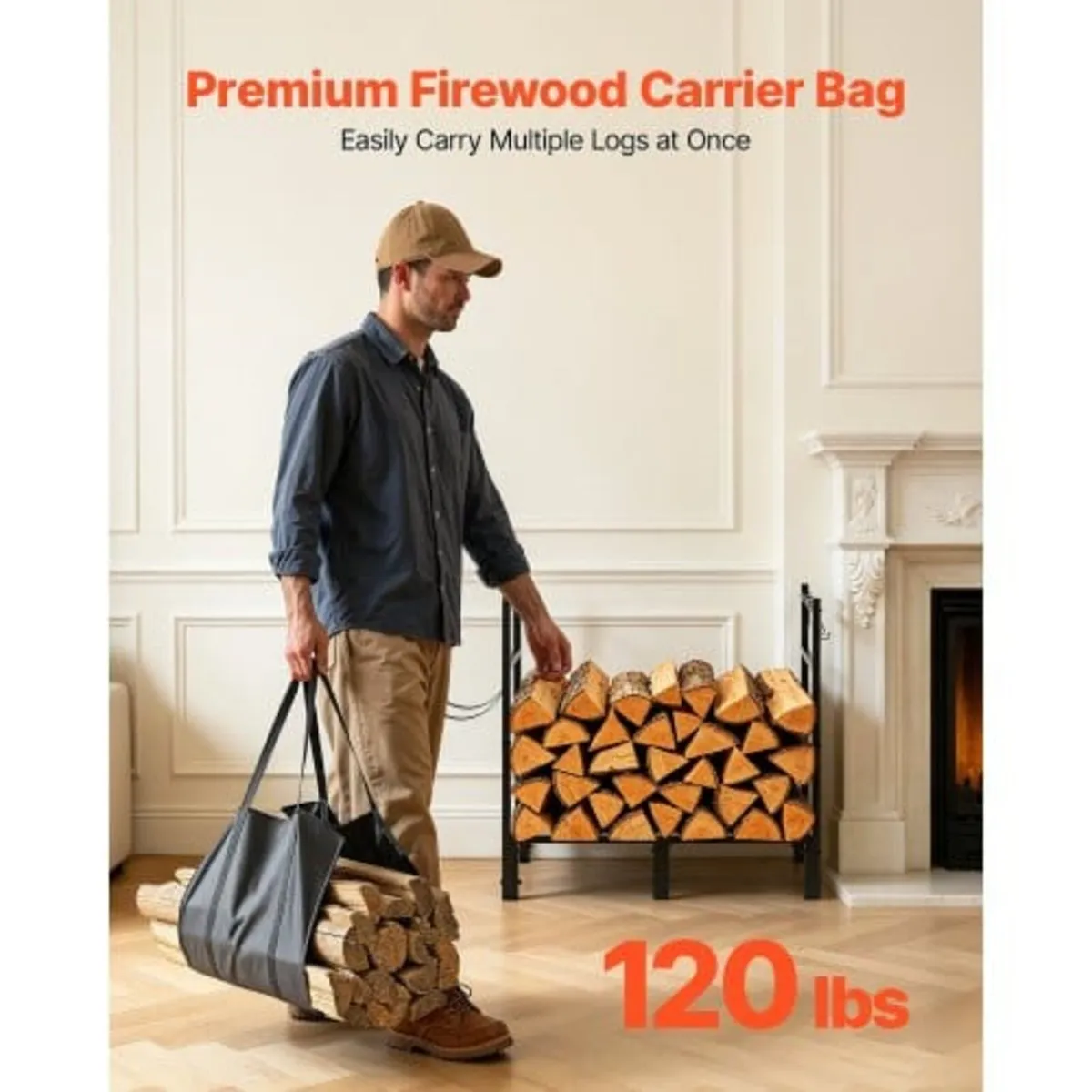 Firewood Rack 830 mm Heavy Duty Indoor Fire Wood S - Image 2