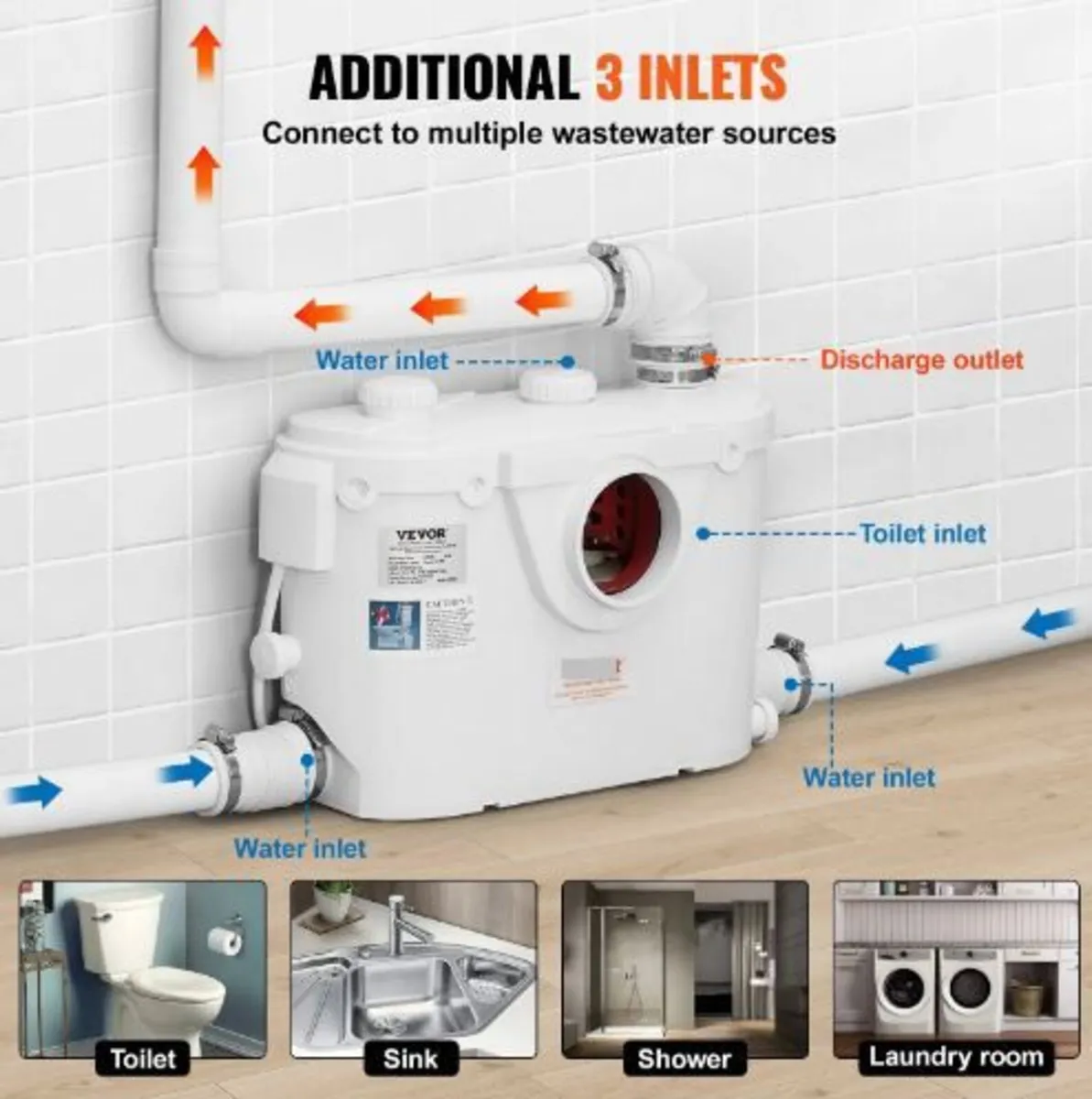 Macerating Toilet System with Powerful 500W - Image 2