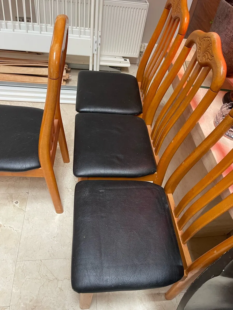 4 x Gorgeous Leather Padded Kitchen Dining Chairs - Image 2