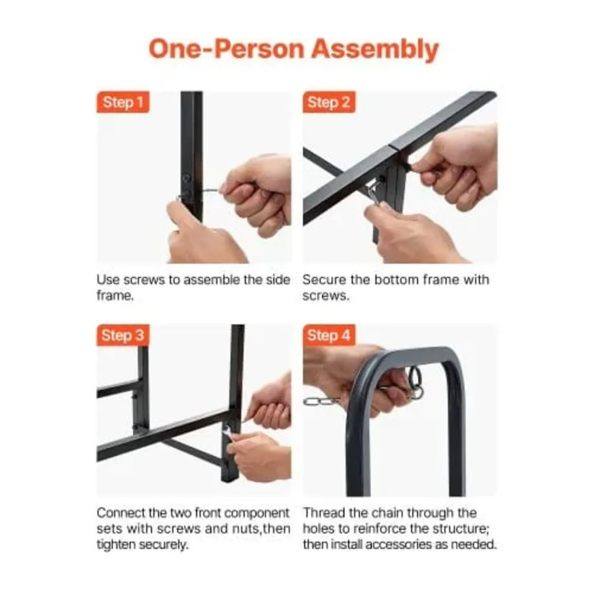 Firewood Rack 2415 mm 1/2 Cord Heavy Duty Outdoor - Image 4