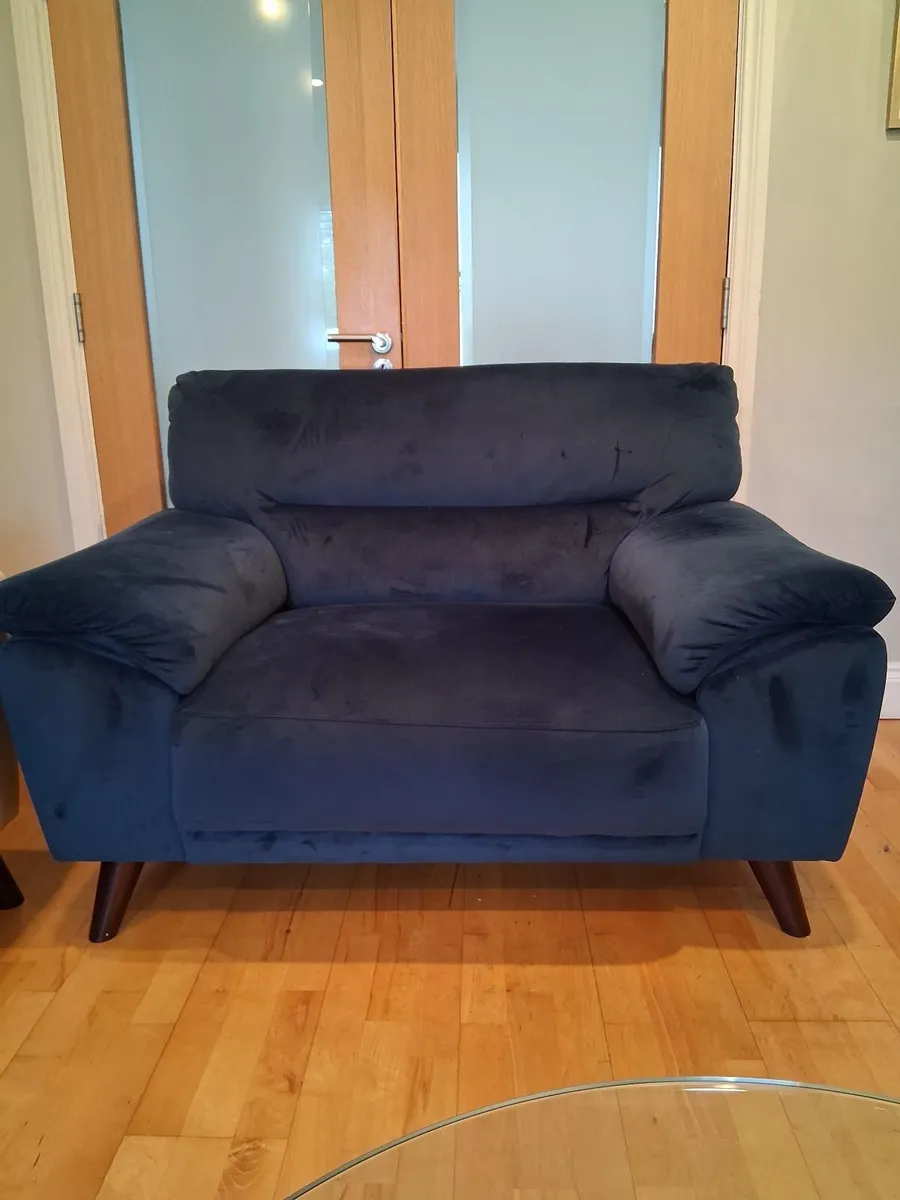 3 seater + Cuddle sofa + Armchair + footstool - Image 2