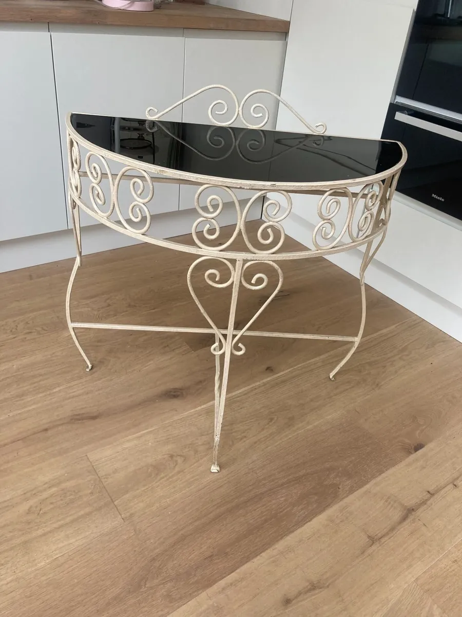 Vintage Console / Demi Lune Table - Image 4