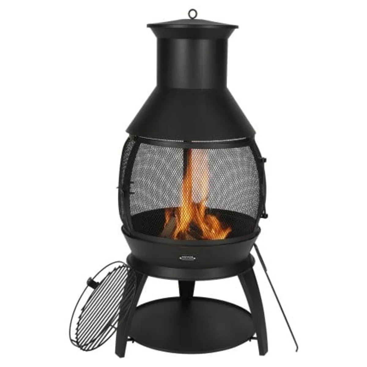 Chiminea, 22 Inch Outdoor Wood Burning Firepit, Ir - Image 1