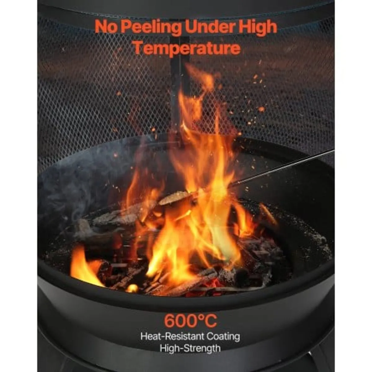 Chiminea, 22 Inch Outdoor Wood Burning Firepit, Ir - Image 3