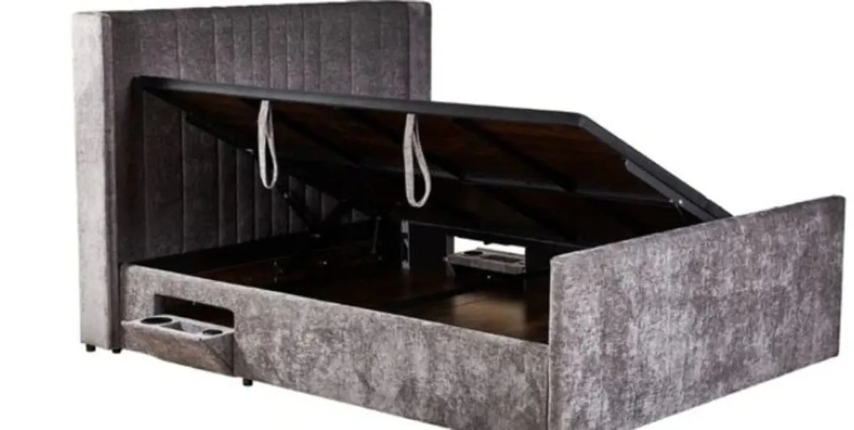 Clara Beige Grey Smart Storage Bed - Image 3