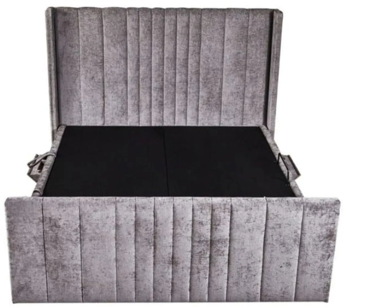 Clara Beige Grey Smart Storage Bed - Image 2
