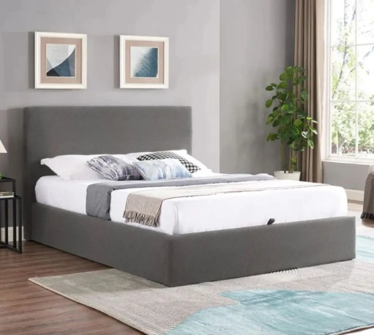 Ezra Navy Ottoman Bedframe / 2 Sizes & 3 Colours - Image 2