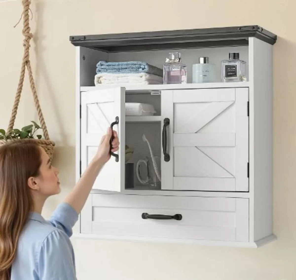 Bathroom Wall Cabinet, 2 Doors - Image 4