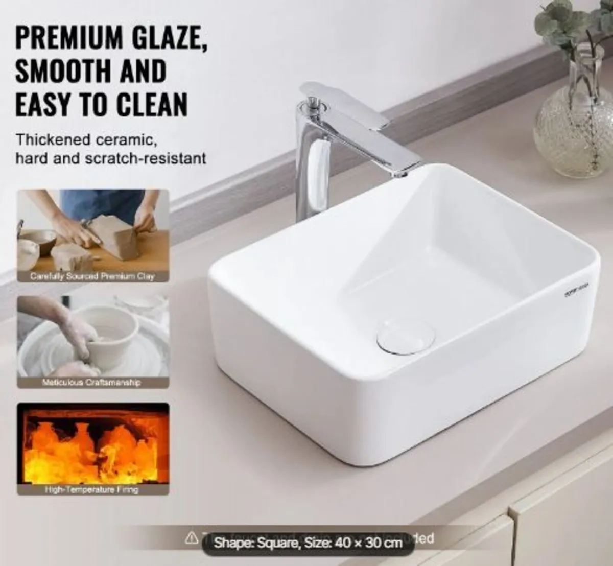Rectangle Vessel Sink, 16" x 12" Bathroom - Image 3