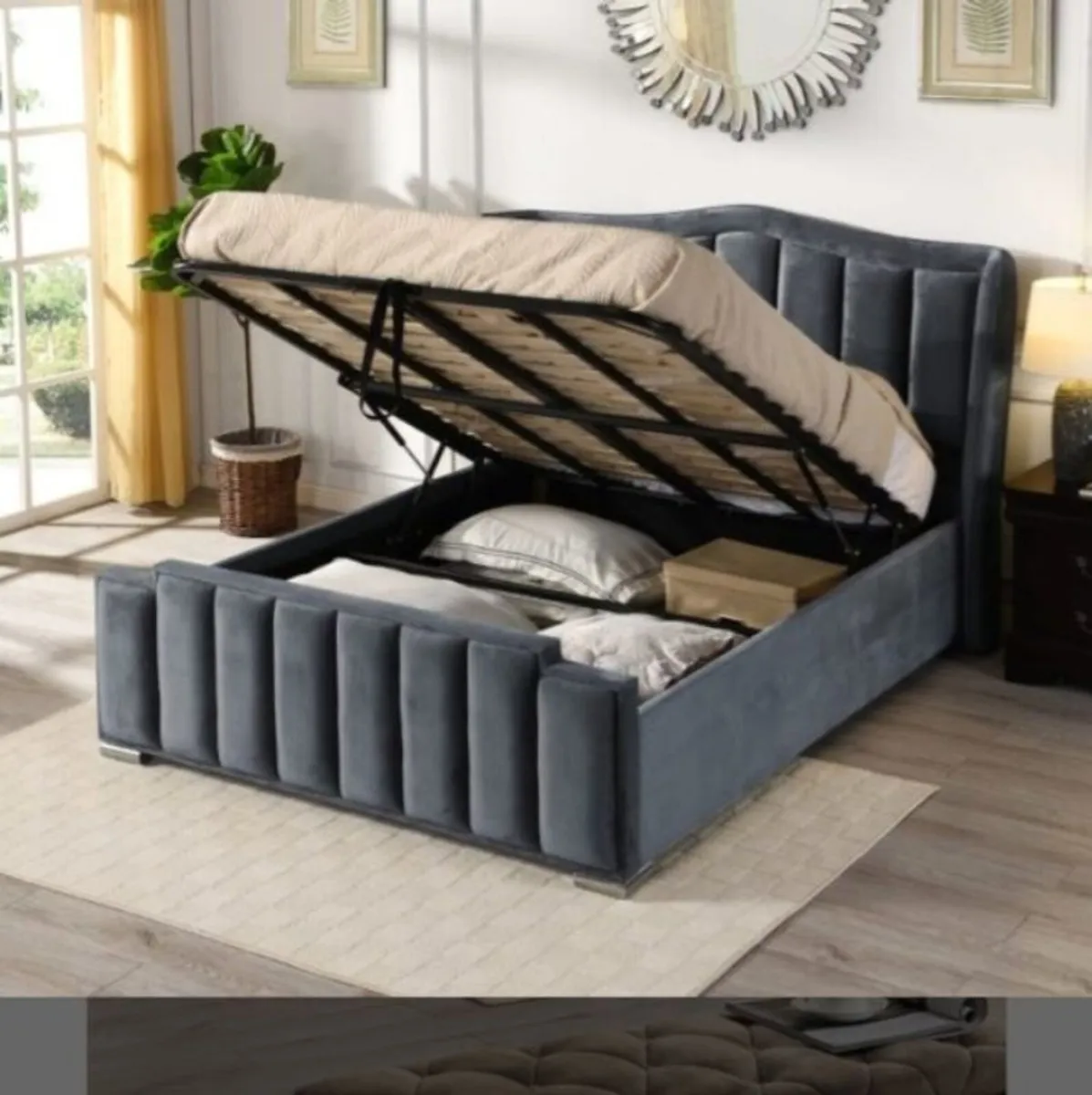 Clare Grey Gaslift Bed 5ft - Image 3