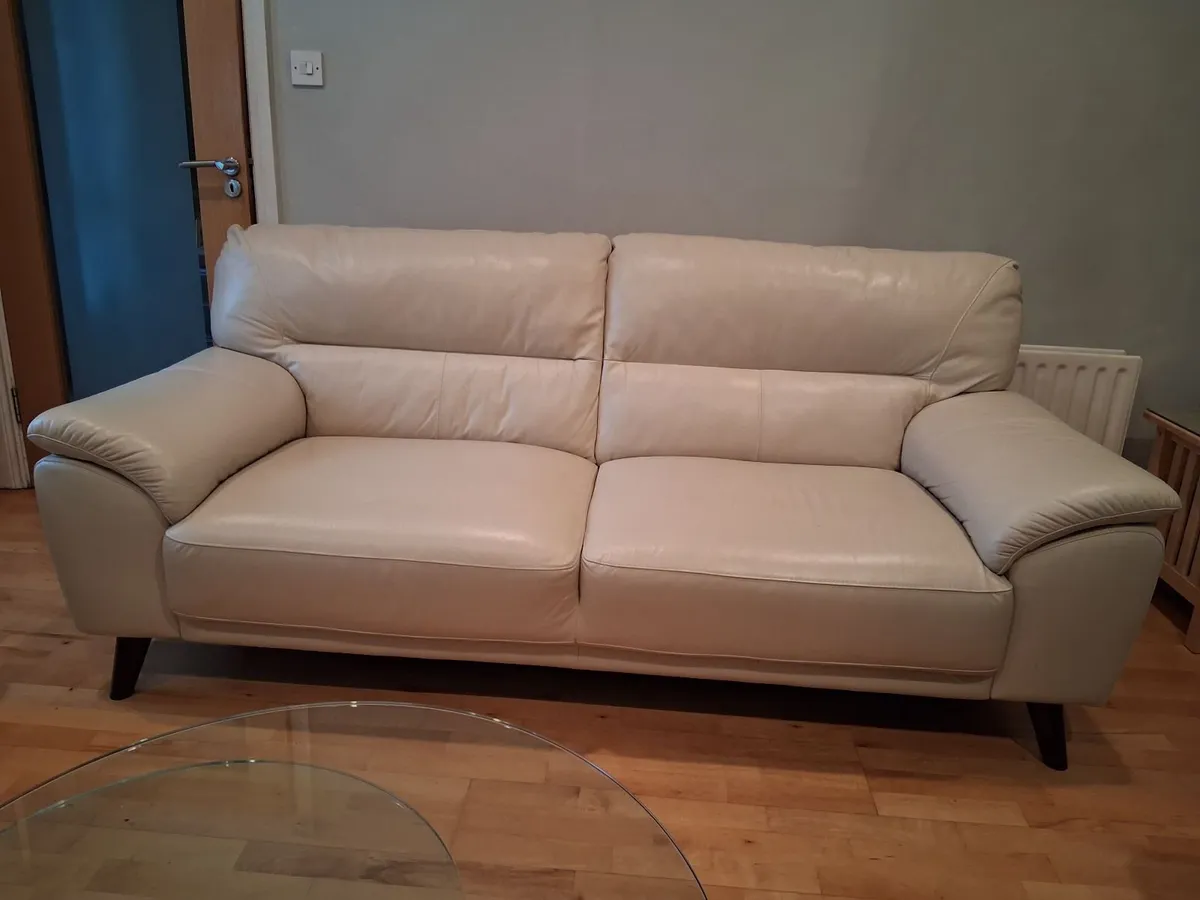 3 seater + Cuddle sofa + Armchair + footstool - Image 1