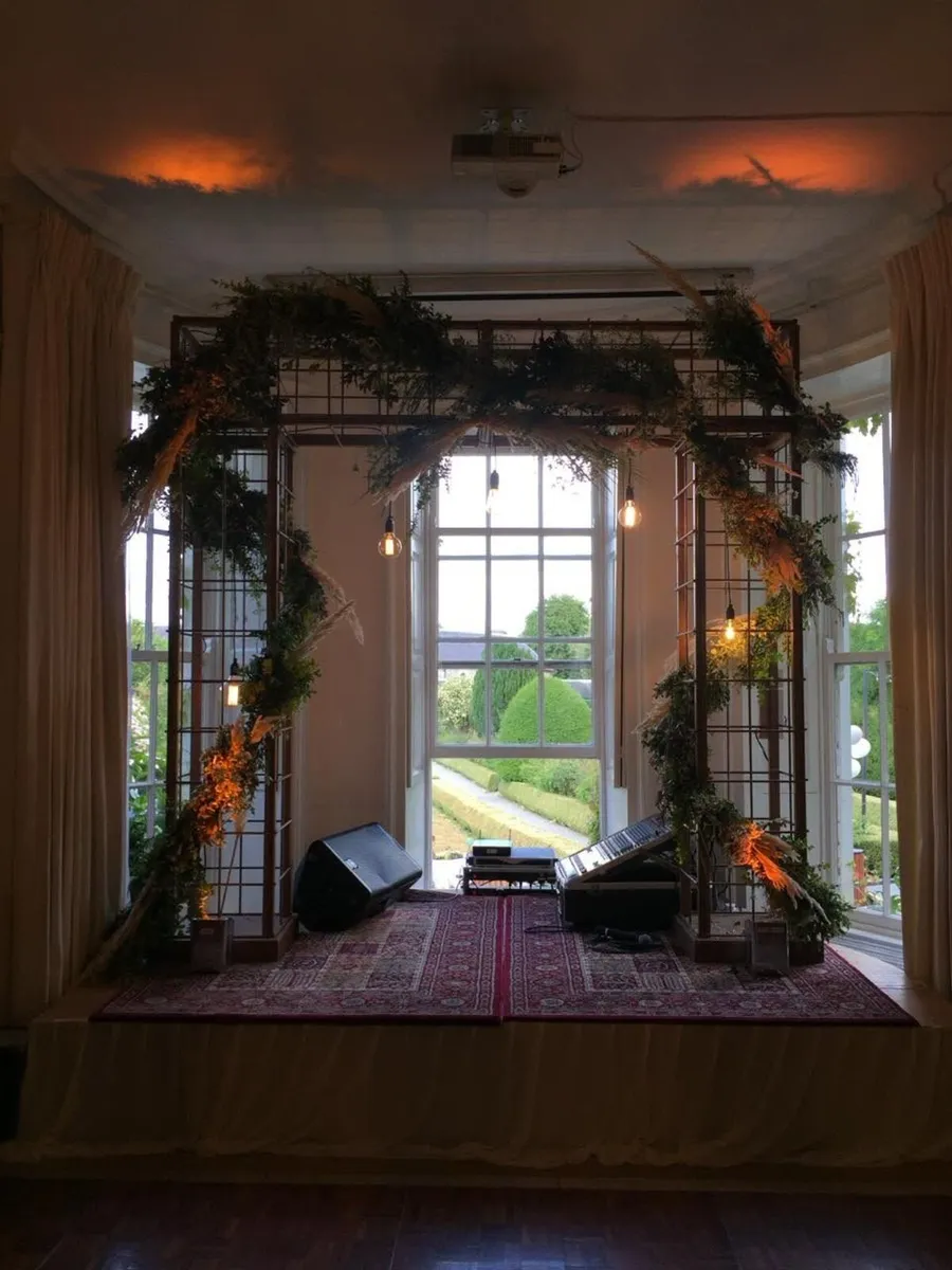 Custom-Made Freestanding Copper Grid Truss / Decor - Image 2