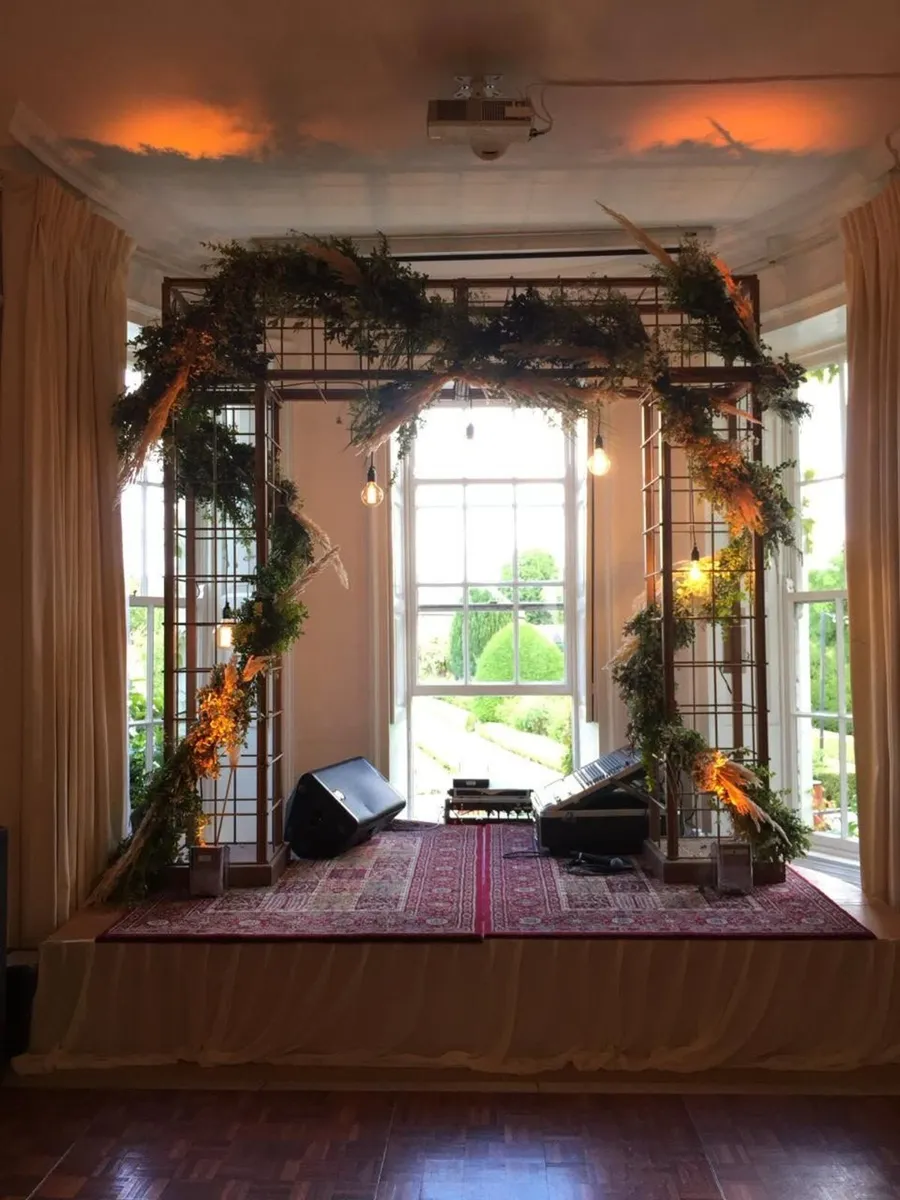Custom-Made Freestanding Copper Grid Truss / Decor - Image 1
