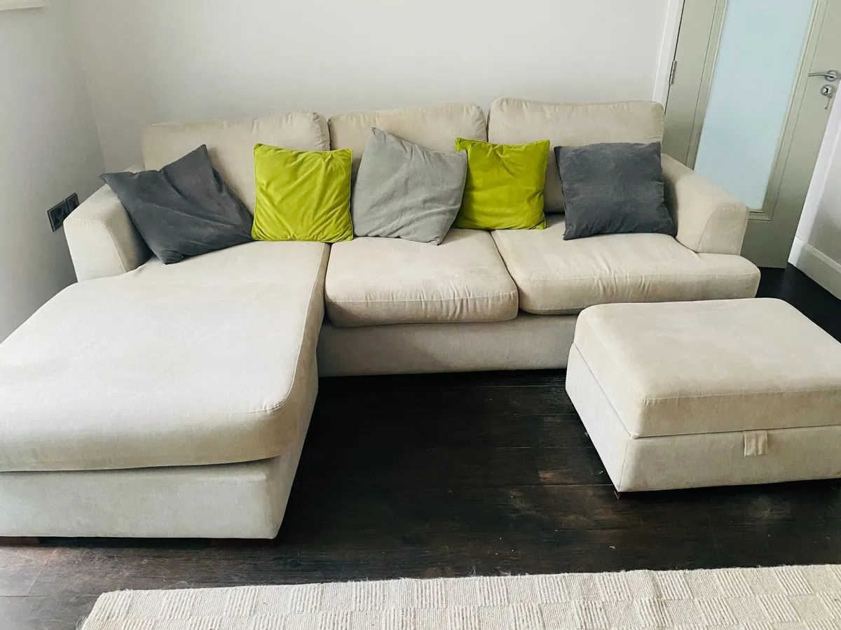 4 seater Lounger Sofa and Footstool - Image 2