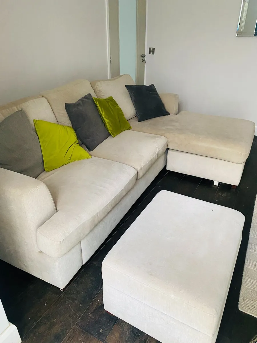 4 seater Lounger Sofa and Footstool - Image 1