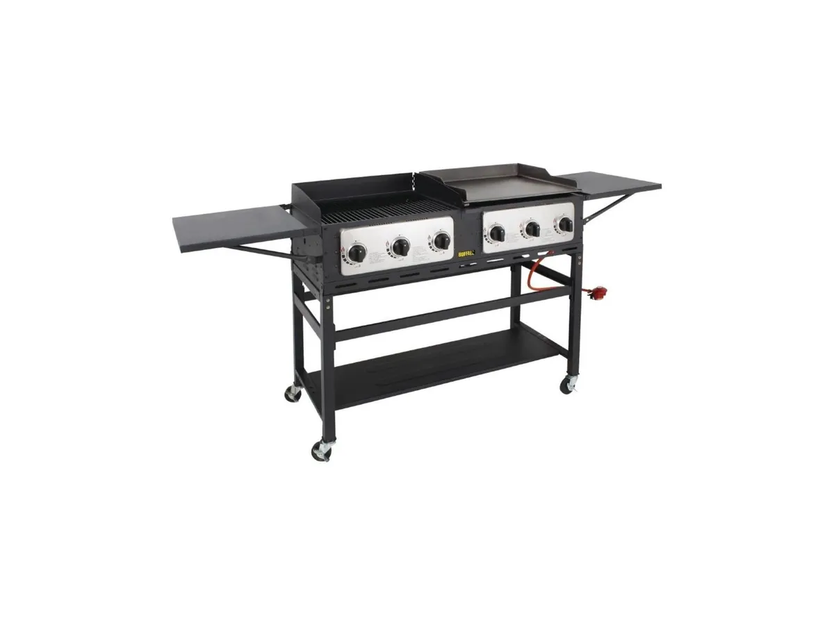 Buffalo 6 Burner Combi BBQ Grill an CP240 - Ex VAT - Image 1