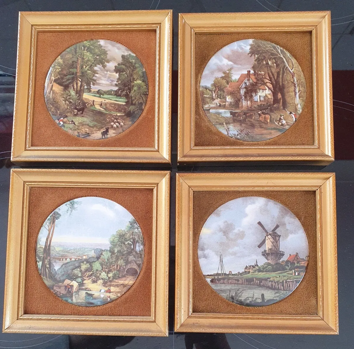 4 Vintage Ceramic Scenes - Image 1