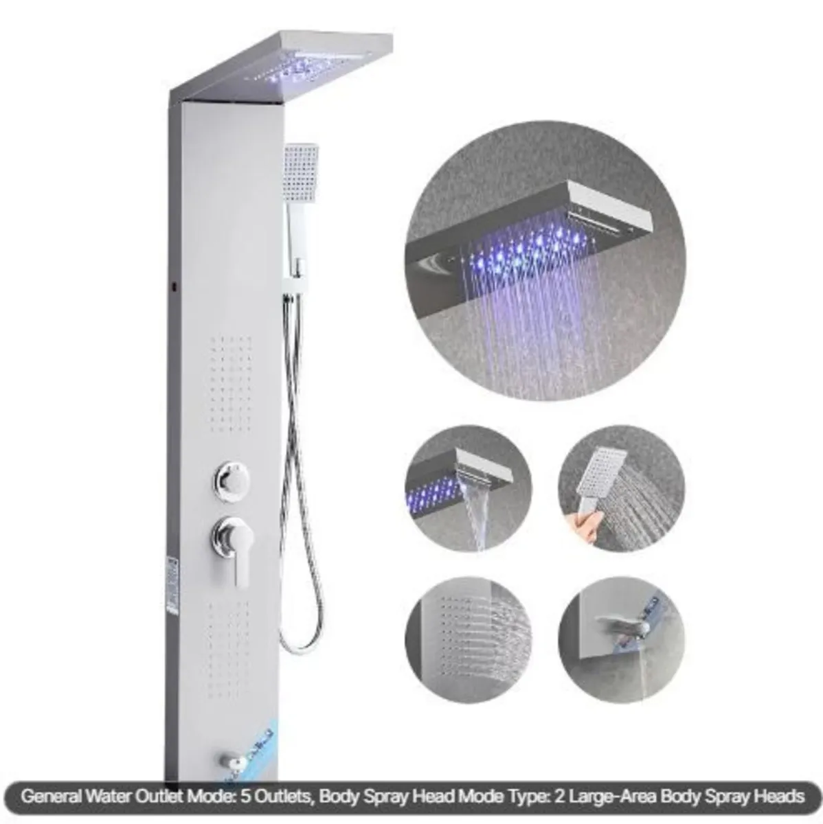 Shower Panel Tower System with Rainfall - Image 2